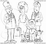 Family Outline Coloring Clipart Doctor Talking Illustration Royalty Bannykh Alex Rf 2021 sketch template