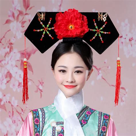 womens chinese ancient traditional qing dynasty hair pins hat qing manchu empress princess hat