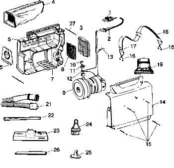 hoover  portapower canister vacuum parts list schematic usa vacuum