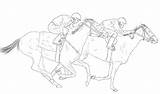 Caballos Chevaux Pferderennen Coloriage Pferde Caballo Erwachsene Cheval sketch template