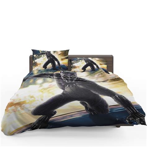 marvel comics superhero black panther print bedding set