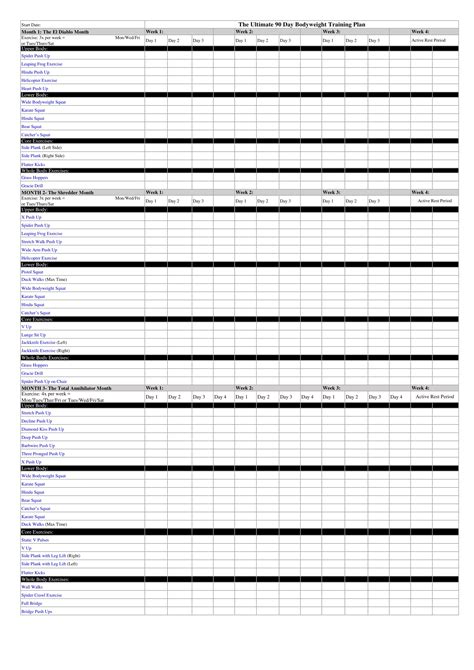 9 90 Day Workout Plan Examples Pdf Examples