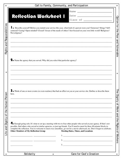 student behavior reflection worksheets worksheetocom