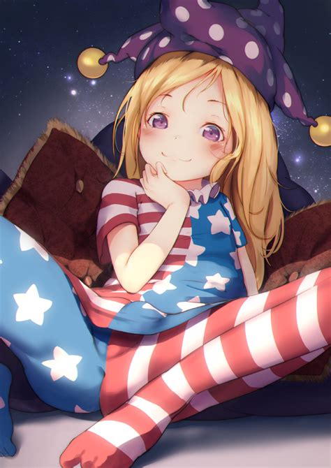 hideousbeing clownpiece touhou bad id bad pixiv id 1girl american