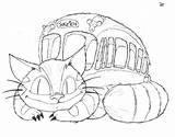 Ghibli Coloring Totoro Voisin Miyazaki Neighbor Catbus Gratuit Sketchite Tatoo Coloringhome Personajes sketch template