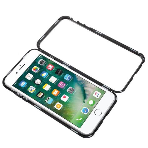 iphone  pluss  magnetic case  tempered glass