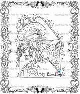 Besties Coloring Digi Tm Stamp Instant Letters Doll sketch template