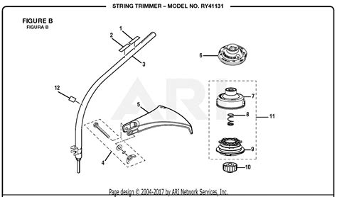 homelite ry electric string trimmer parts diagram  figure