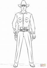 Cowboy Coloring Pages Printable Drawing sketch template