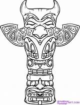 Totem Pole Wolf Drawing Getdrawings Draw sketch template