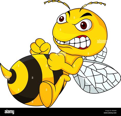angry bee cartoon stock vector image art alamy