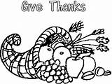 Coloring Printable Cornucopia Clipart Thanks Food Cliparts Give Sheets Clip Thanksgiving Empty Boys Girls Library Popular sketch template
