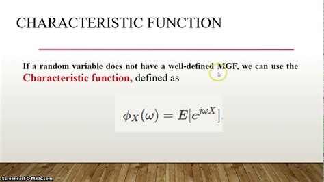 characteristic function  random variable youtube