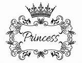 Crown Princess Coloring Pages Drawing Word Queen Tiara King Easy Prince Clipart Sketch Crowns Skull Outline Simple Vintage Digital Large sketch template