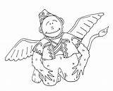 Monkey Flying Digi Stamps Coloring Template sketch template