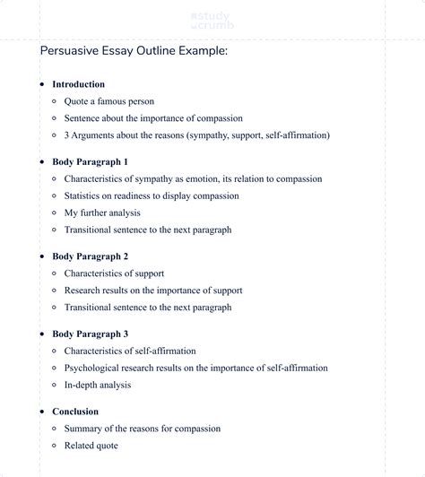 persuasive essay outline tips examples studycrumb