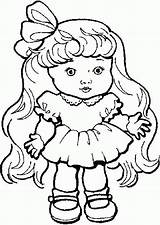 Coloring Doll Pages Girl Clipart Library Cute Girls sketch template