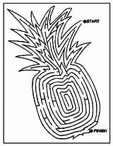 Maze Pineapple Coloring Mazes Pages Printable Puzzles Puzzle Games Sheets Hawaiian Delicious Fun Activity Looking Source Good sketch template