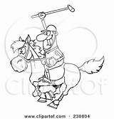 Polo Holding Outline Player Coloring Illustration Royalty Stick Clipart Toon Hit Rf sketch template