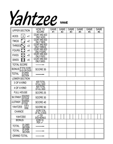 printable yahtzee sheets learning printable