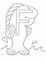 Coloring Pages Letter Book Alphabet Fish sketch template