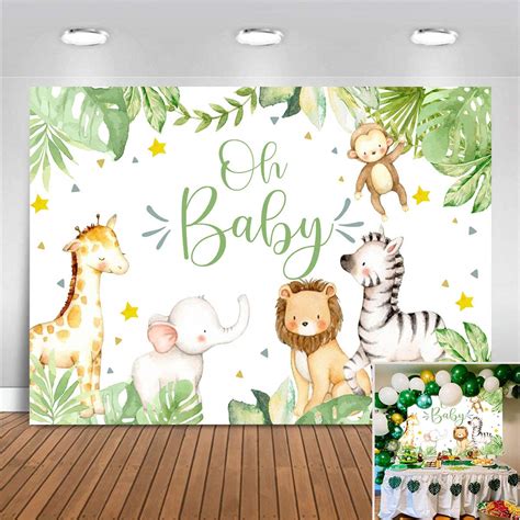 buy moca boy safari baby shower backdrop  baby jungle animals