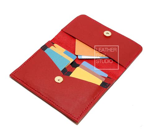 leather card wallet patternminimal walletpattern etsy