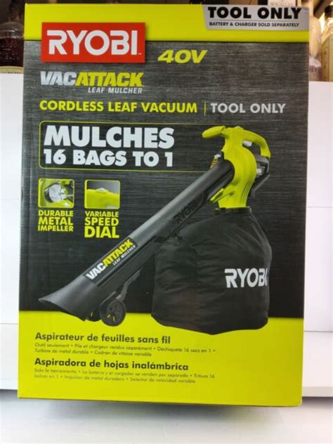ryobi ry  vac attack leaf mulcher  ah battery  charger  sale  ebay