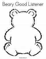 Coloring Good Listener Beary Noodle Bear Twistynoodle Teddy Twisty Built California Usa sketch template