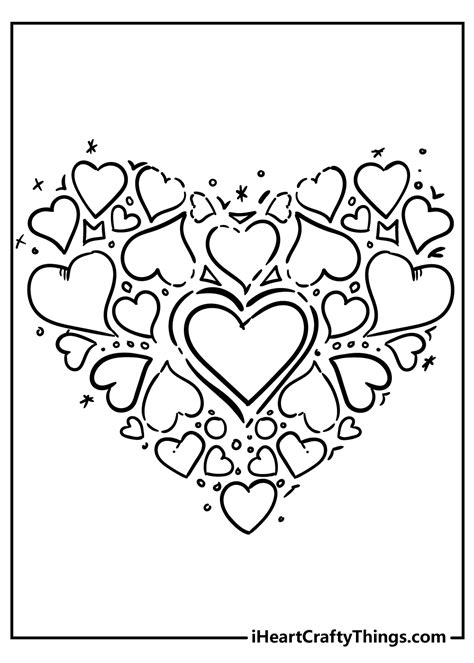heart coloring book pages