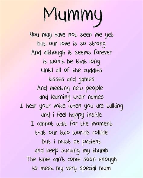 bump poem verse   special mummy baby pink mothers day