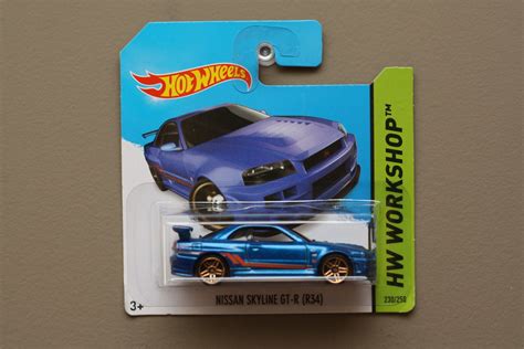 hot wheels 2014 hw workshop nissan skyline gt r r34 blue