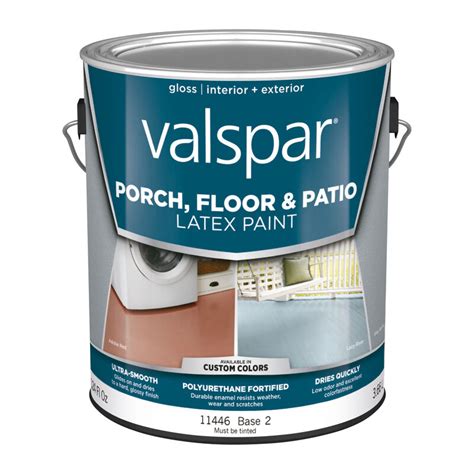 valspar gloss clear base  latex porch patio floor paint  gal