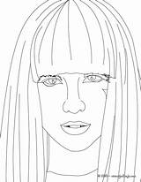 Gaga Retrato Línea sketch template