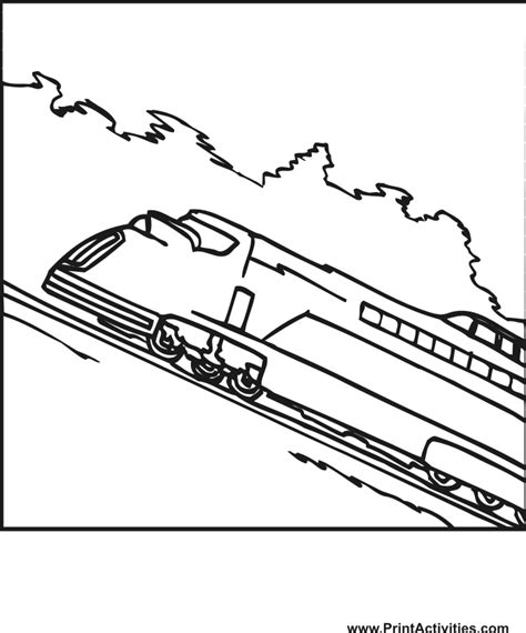 train coloring page high speed train