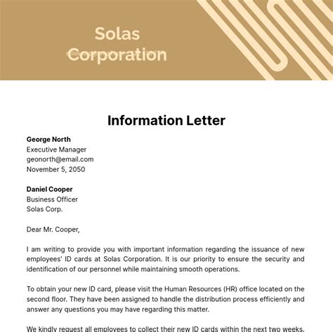 information letter templates examples edit