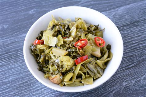 stir fried salted vegetables kiam chye asian inspirations