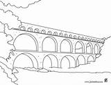 Gard Pont Colorear Puente Paisajes Coloriages sketch template