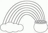 Coloring Pages Rainbow Clouds Clipart Library Pot Printable Gold sketch template