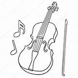 Violin Fiddle Drawing Line Stick Color Getdrawings sketch template