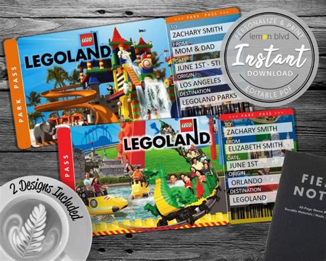 printable legoland ticket ad  shipping  qualified orders