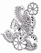 Doodle Zentangle Coloring Pages Patterns Paisley Peacock Zen Drawings Doodles Zentangles Designs Inspiration Printable Drawing Print Adult Adults Boyama Choose sketch template