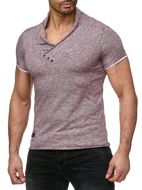 herren  shirt  ausschnitt slim fit kurzarm  shirts poloshirt basic casual tee ebay
