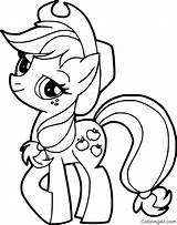 Applejack Colouring Coloringall Printable Horse sketch template