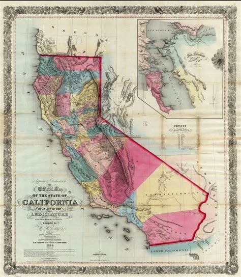 history  california travel historical map  california printable