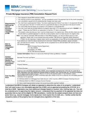 fillable  pmi removal form  fax email print pdffiller