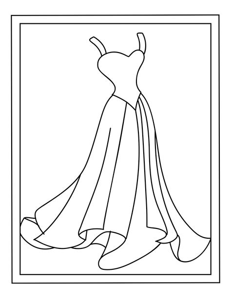 16 printable dress coloring pages etsy
