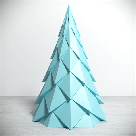 christmas tree   poly papercraft diy template paper crafts diy