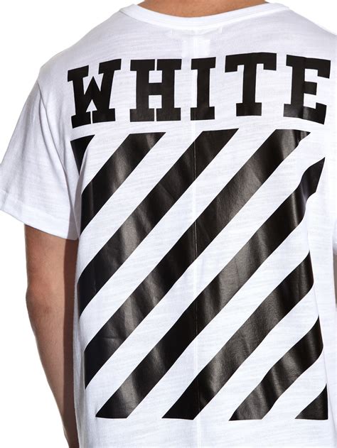 lyst  white  virgil abloh logo printed cotton  shirt  white  men