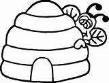 Beehive Bee Hive Coloring Clipart Clip Honey Honeycomb Outline Printable Pot Template Drawing Pages Kids Pattern Utah Color Bees Bumble sketch template
